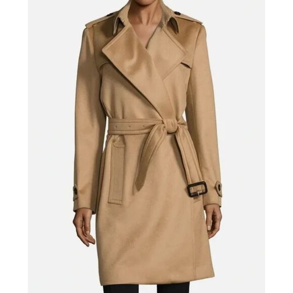 Burberry Jackets & Blazers - BURBERRY Wool Cashmere Trench‎ Coat Camel Sz 4